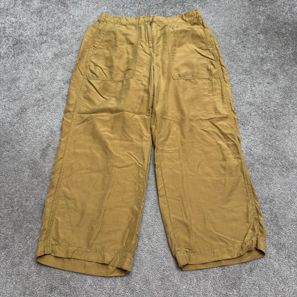 J.Crew Surplus Pocket Straight Leg Pants Womens 10 Ochre Tan Linen Blend Casual